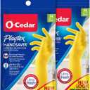PLAYTEX HandSaver Rubber Gloves for Kitchen and Household Cleaning (2 Pairs) Medium