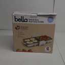 Bella 10"x 20" Ceramic Fold-n-Store Dual Temp Griddle, Fits-anywhere Kitchenware, EverGood Ceramic Nonstick Coating, 2 Temperature Zones up to 400F, Dishwasher Safe Drip Tray, 1500 Watt, Oatmilk
