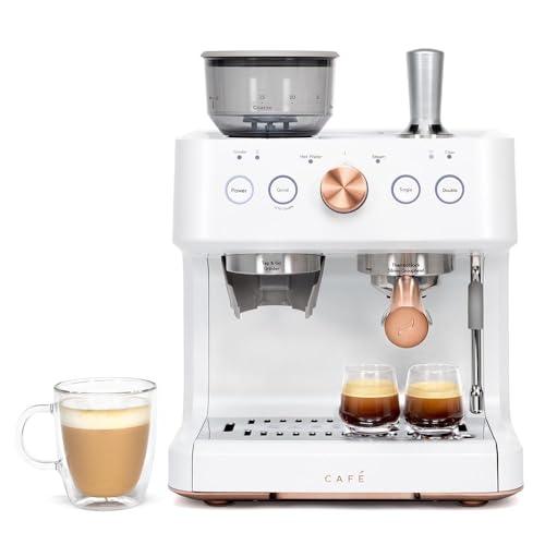 Café Bellissimo Semi Automatic Espresso Machine + Milk Frother | WiFi Connected, Smart Home Kitchen Essentials | Built-In Bean Grinder, 15-Bar Pump & 95-Ounce Water Reservoir | Matte White Café Bellissimo Semi Automatic Espresso Machine + Milk Frother | WiFi Connected, Smart Home Kitchen Essentials | Built-In Bean Grinder, 15-Bar Pump & 95-Ounce Water Reservoir | Matte White