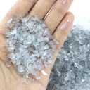 LePe Crushed Fire Glass, Translucent Broken GlassDecorative for Resin Art, Fire Pits, Potted Plants, Garden and Indoor Use, 3-6mm Fire Pit Glass, 1 Pound in Jar(Grey) (Gray)