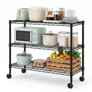 3-Tier Adjustable Wire Shelving Unit 750 Lbs Commercial Metal Storage Rack
