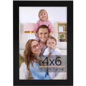 Giftgarden 4x6 Picture Frame Black, 4 by 6 Thin Photo Frame for Wall and Tabletop Display, Single