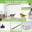 Automatic Parakeet Bird Bath for Cage Large Parrot Shower Bath with Adjustable Water Flow Bird Shower Fountain Indoor Bathtub Stainless Perch Bird Cage Accessory for Birds Cockatiel Conure Budgie