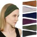 IVARYSS Headbands for Women, Non-Slip, Premium Stretchy Head Bands Hair Accessories,Wear for Yoga, Fashion, Working Out, Travel or Running, 6 Pack, Solid