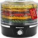 Elite Gourmet EFD319 Food Dehydrator, 5 BPA-Free 11.4" Trays Adjustable Temperature Controls, Jerky, Herbs, Fruit, Veggies, Dried Snacks, Black