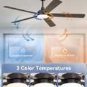 ZMISHIBO 60" Ceiling Fans with Lights, Oil Bronze Farmhouse Ceiling Fan with Remote, Rustic Indoor Ceiling Fan with Dual Finish Blades, Quiet & Strong Motor, Bright LED Light.