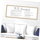 FZMHASLWW The Ten Commandments Bible Verse Wall Decor 40"X15" God Jesus Prayer Christian Saying Catholic Scripture Sign Large Wood Framed Wall Hanging Art (Wood)