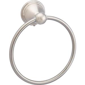 Amazon Basics Round AB-BR807-SN Modern Towel Ring, 6.3-inch Diameter, Satin Nickel
