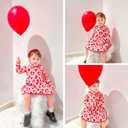 Curipeer Infant Toddler Girls Sweater Dresses Long Sleeve Ribbed Knit Pullover Ruffle Cozy Dress (2T, A-aa-heart Pattern)