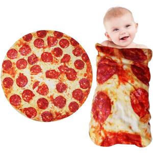 Pizza Blanket Baby Gift, Baby Pizza Swaddle Blanket, Kids Newborn Baby, 285 GSM Soft Flannel Wearable Wrap Funny for Boy Girl Daughter Son (36 inch, Red)