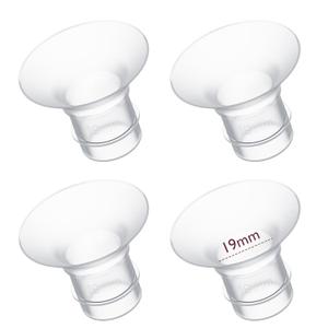 Momcozy Flange Insert 19mm Compatible with 24mm Flange/Shield of Most Pumps, Insert for Breast Pump Replacement Accessories, 4PCS 19mm (Transparent)