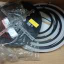 Modern Ceiling Light, 41.3'' Dimmable LED Black Flush Mount Ceiling Lights with Remote Acrylic Round Ceiling Lamp Fixture for Low Ceiling Bedroom Living Room Dining Room, 108W