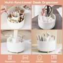 fanado 360 Rotate Makeup Brush Holder Organizer, Makeup Organizers Countertop, Makeup organization and Skincare Storage for Vanity, Desktop, Bathroom (White)