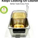 2L Mini Deep Fryer with Basket for Home Use, Electric Small Deep Fryer with Oil Filtration System & Lid, 1300W Compact Countertop Fryer with Adjustable Temperature, Stainless Steel Body