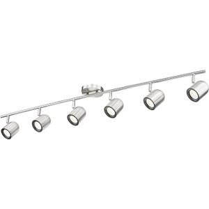 FEMILA Modern Track Lighting Fixtures Ceiling, 46.3" LED Track Lighting, 3000K Bulbs Included, 4FS78TL-6 BN (Bluebell, Brushed Nickel)