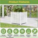 Air Conditioner Fence Panels, 38" W X 39" H Pool Equipment Enclosure, No-Dig Outdoor Privacy Screen, Trash Can Enclosure, Decorative Garden Fences for Patio Lawn, White