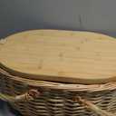 Hap Tim Wicker Picnic Basket Set with Charcuterie Boards for 2 - Unique Gifts Ideas for Couple, Engagement, Wedding, Bridal Shower, Family, Christmas, White Elephant Gifts for Adults(Y2408A-1)