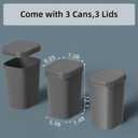 KSSKSS 3 Pack Bathroom Small Trash Can with Lid, 2.6 Gallon Slim Garbage Bin with Pop-Up Lid, 10L Plastic Wastebasket for Bedroom, Office, Kitchen, Toilet (Gray)