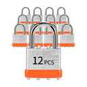 Padlocks with Same Key, LQYN 12 Pcs Laminated Keyed Padlock (1-9/16", 40mm), Keyed Alike Locks, Normal Shackle, for Storage Locker, Hasp Latch, Toolbox, Sheds