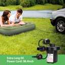 AGPTEK Electric Air Pump, Portable Air Pump with 3 Nozzles, 4.5kPa Quick-Fill,110V AC/12V DC Inflator/Deflator Pumps for Outdoor Camping, Inflatable Air Mattress Beds, Boats, Swimming Ring