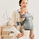 BabyBjrn Baby Carrier Mini, Light Gray, 3D Jersey | Infant Carrier (7-25 lbs), Ergonomic, Easy-to-Use