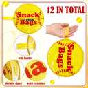 Reginary 12 Pcs Softball Snack Bags for Team Gifts Softball Goodie Clear Treat Candy Pouch Bags PVC Waterproof with Zipper Party Favors for Team Birthday Gifts Sport Supplies