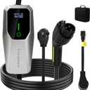 Level 1 & 2 EV Charger, 32 Amp Portable Electric Car Charger, UL Listed EVSE with J1772 Connector, NEMA 14-50 Plug & 5-15 Adapter, 25FT, for J1772 EVs and PHEVs