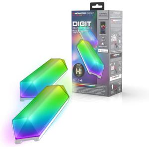 Monster MLB71039RGB Digit Add-On Pack0150; Smart Modular 3D LED Art Panels, Multicolor