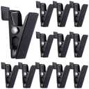 Zonon 12 Pack Black Metal Slatwall Clips 2 Inch Slatwall Accessories Garage Storage Clips Commercial Slat Wall Clip for Clothing, Accessories