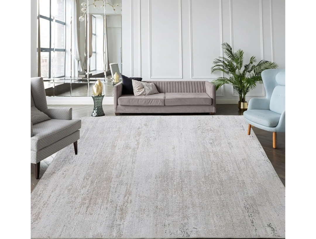 10x14 Area Rug for Living Room Extra Large Modern Style Floor Carpet with Non-Slip Backing for Office,Bedroom & Dining Room, Ombre Tonal Home Decor, Non-Shedding Soft Rug Machine Washable (Khaki)