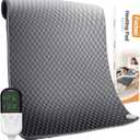 King Size Heating Pad for Back Pain 32"x24" Extra Large Electric Heating Pad for Period Cramps Relief & Body Neck Shoulder Auto Shut Off Heat Pad Temperature Settings Machine Washable Gray