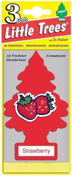 LITTLE TREES Car Air Freshener | Hanging Paper Tree for Home or Car | Strawberry | 24 Pack