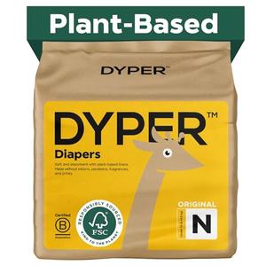 DYPER - Baby Diapers Hypoallergenic Cloth Alternative Day & Overnight Protection - Made with Plant-Based* & Skin-Friendly Ingredients - Size 0 (34 Count)