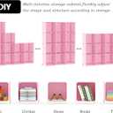 AWTATOS Cube Storage Organizer Protable Closet Organizers and Storage for Kids DIY Stackable 12 Cube Storage Shelves Clothes Organizer for Bedroom, Home, Pink