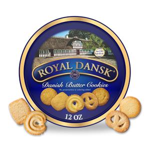 Royal Dansk Danish Butter Cookies, Premium Assorted Cookies in Gift Tin, Great for Sharing and Gifting, 12 oz BB Date: 26JAN26