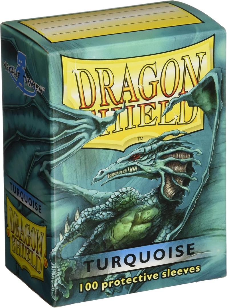 Dragon Shield Standard Size Card Sleeves  Classic Turquoise 100 CT - MTG Card Sleeves are Smooth & Tough - Compatible with Pokemon, Yugioh, & Magic The Gathering Card Sleeves, (ART10015)