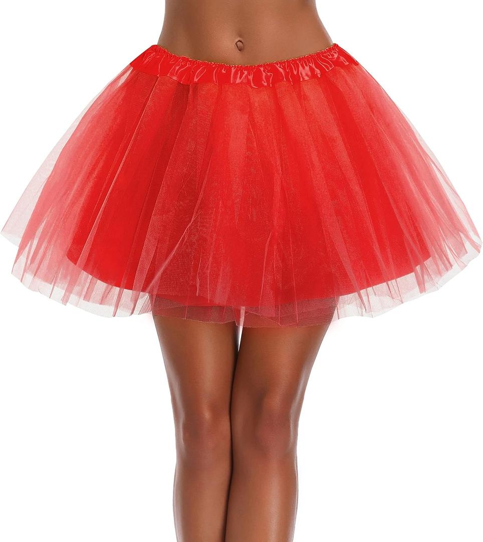 Women Teen Adult Classic Elastic 3 4 5 Layered Tulle Tutu Skirt Costume Bottom