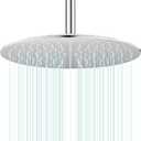 All Metal Rain Shower Head - Heavy Duty Stainless Steel, Easy Install, High Water Flow, Ultra-Thin Modern Design for Bathroom (Chrome, 16)