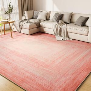 5x7 Pink Area Rugs for Living Room, Machine Washable Non Slip Area Rug Girls Nursery Rug Modern Abstract Indoor Rug Carpet Ultra Soft Rugs for Bedroom Dining Room Playroom Bedside Office