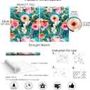 HAOKHOME Floral Peel and Stick Wallpaper Teal Green/Pink Removable Textured for Bedroom Nursery Decorations 17.7in x 6.5ft