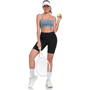 Lusait Sports Bras for Women Medium Support Thin Straps Sexy Criss-Cross Yoga Bra Gym Crop Top for Workout. Pack of 2 - Gray, Black