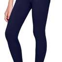 Zaclotre Girls Athletic Leggings Kids High Waisted Activewear Dance Workout Running Yoga Pants (7-8 Years, Navy Blue)