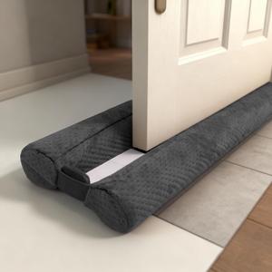 Under Door Draft Stopper Door, Sweep Weather Stripping, Double-Sided Windproof Seal Noise Blocker Window Breeze Blocker, Adjustable 30'' to 36'' Gap Filler, Grey (Gray)