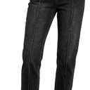 Sidefeel Women's Capri Jeans Mid Rise Skinny Stretchy Front Seam Capri Leggings Denim Pants Size 8