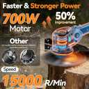 20000RPM Electric Weed Wacker with Wheel,Cordless Weed Eater, Battery Powered Weed Trimmer, 4 in1 String Trimmer,Brush Cutter/Grass Trimmer/Lawn Mower/Lawn Edger 3 Type Blades for Garden Yard