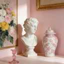 11 Pink Ginger Jar with Lid Porcelain Stylized Songbirds Floral Temple Jar Chinoiserie Vase Chinese Style Ginger Jars Antique Home Decor for Interior Design