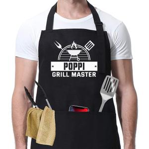 Poppi Grill Master Apron - Cooking Gifts for Poppi Grilling Apron for Him - Dad - Husband - Mens - Grill Master Aprons - BBQ Aprons for Poppi