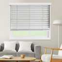 Pre-Cut White Cordless Room Darkening Faux Wood Blind with 2 in. Slats 51 in. W x 60 in. L