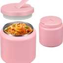 26oz Soup Thermo for Hot Food Kids with Buckle Lid Insulated Vacuum Food Jar Wide Mouth Leakproof Stainless Steel Lunch Container (Pink)