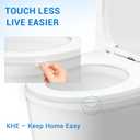 KHE Elongated Toilet Seat 18.5 Inch, Soft Close Toilet Seat with No-Touch Handle, Quick Release for Easy Cleaning, Non-Slip Bumpers, Durable PP, White